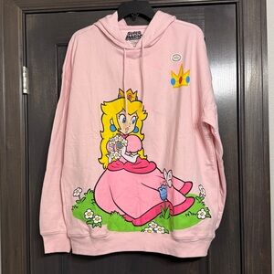 NEW Official Nintendo Princess‎ Peach Pink Hoodie - Gamer Girl L – Soft Pink